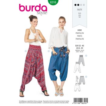 Burda 6316, Sarouel-Hose – orientalische Hose...