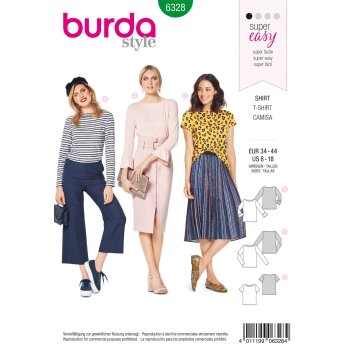 Burda 6328, Shirt – U-Boot-Ausschnitt –...