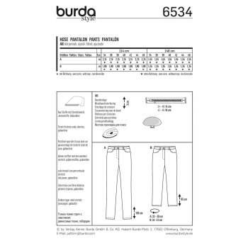 Burda 6534, Jeans und ¾ Hose