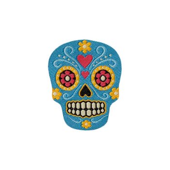 Muertos blau, 3,6 x 3 cm