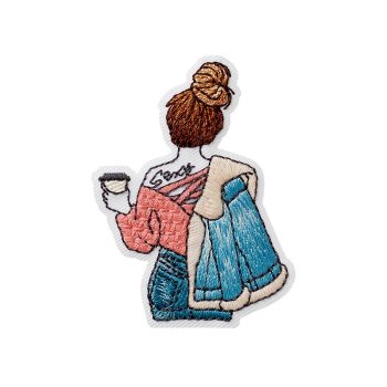 Girl mit Kaffee, 6 x 4,6 cm