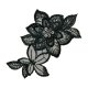 Blumenornament, schwarz, 9 x 9,5 cm